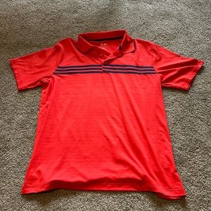 Men’s Bright Red/Orange Golf Polo Adidas Drifit Size Large